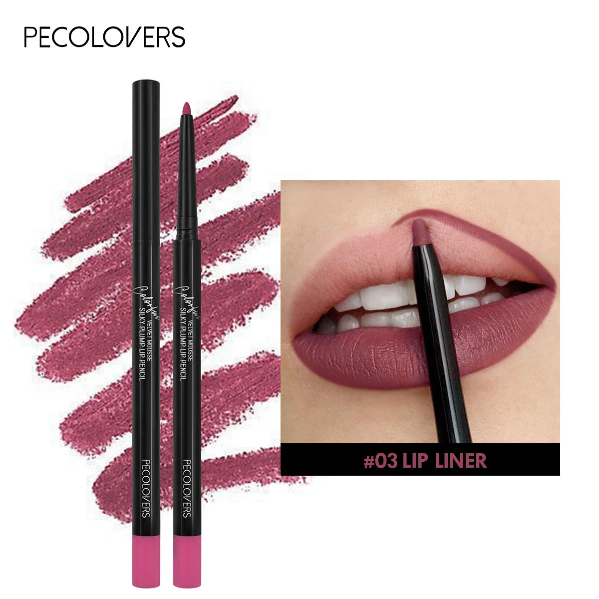 Waterproof Matte Lipliner Pencil Red Contour Tint Lipstick Long Lasting Non-Stick Cup Moisturising Lips Makeup 12 Colors